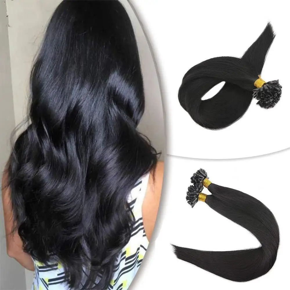 

Double drawn indian human hair u tip hair extensions human hair
