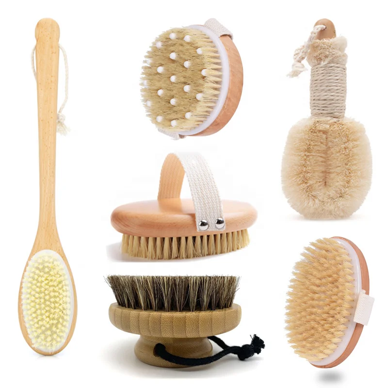 

Factory Wholesale 100% Natural Vegan Sisal Bristle Exfoliating Brush Bamboo Wooden Handle Shower Dry Body Bath Brush