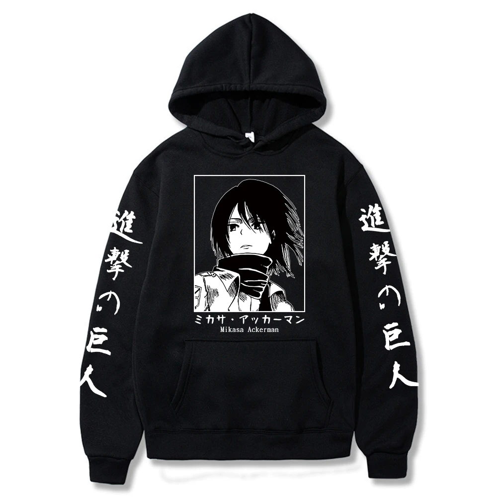 

Attack on Titan Hoodie Anime Mikasa Ackerman Printed Sweatshirt Casual Hoodie Clothes Harajuku