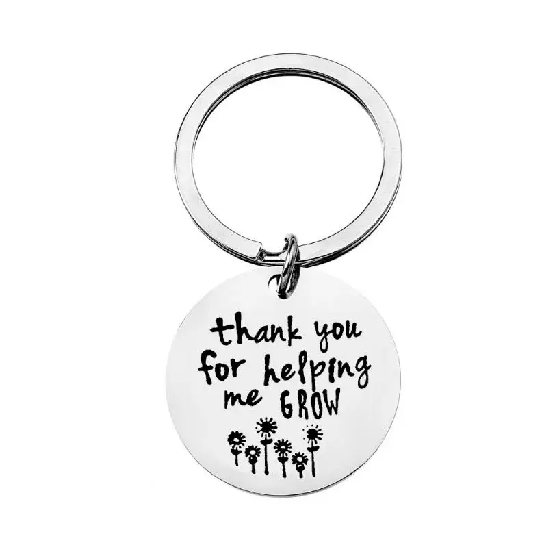 

Thank you for helping me grow Mother's Day Father's Day Gift Stainless Steel Keychain chain keyring