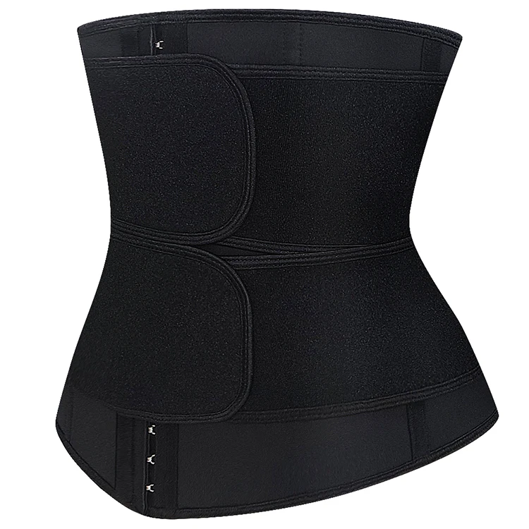 

Black Waist Cincher Corset Double Straps Neoprene Slimming Waist Trainer