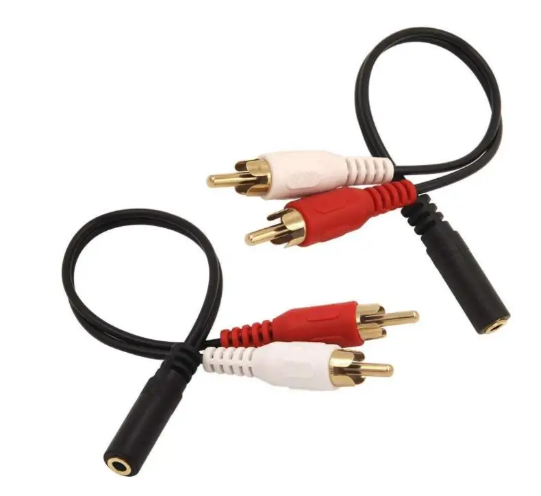 

3.5mm Female to 2 RCA Male Stereo Audio Y Cable audio/video top quality cabletolink, Balck