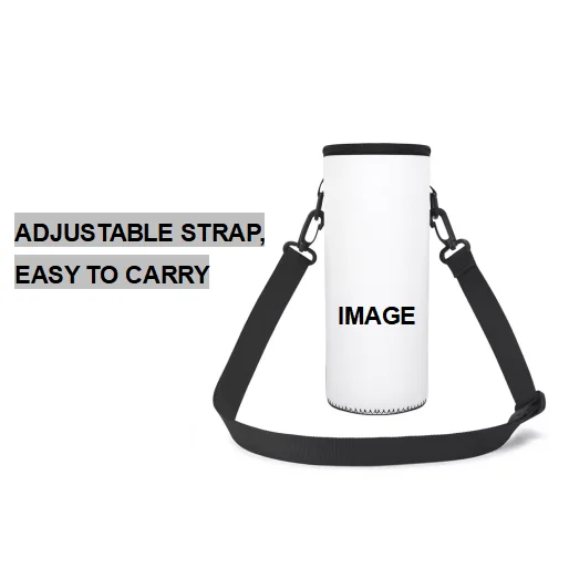 

Digital custom printing neoprene water bottle carrier bag insulated water bottle holder adjustable shoulder strap, Customized or as shown in the picture