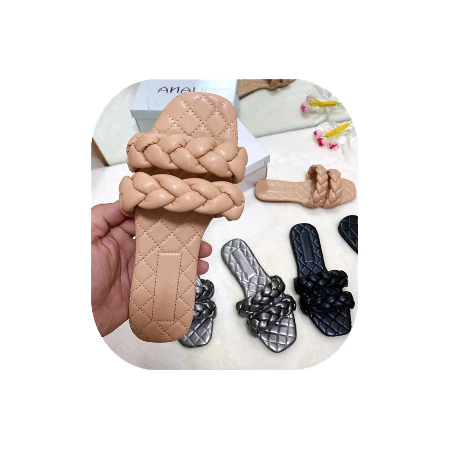

2021 new sponge cake bottom hemp rope sandals women's slide slipper large size multicolor sandals, As picture