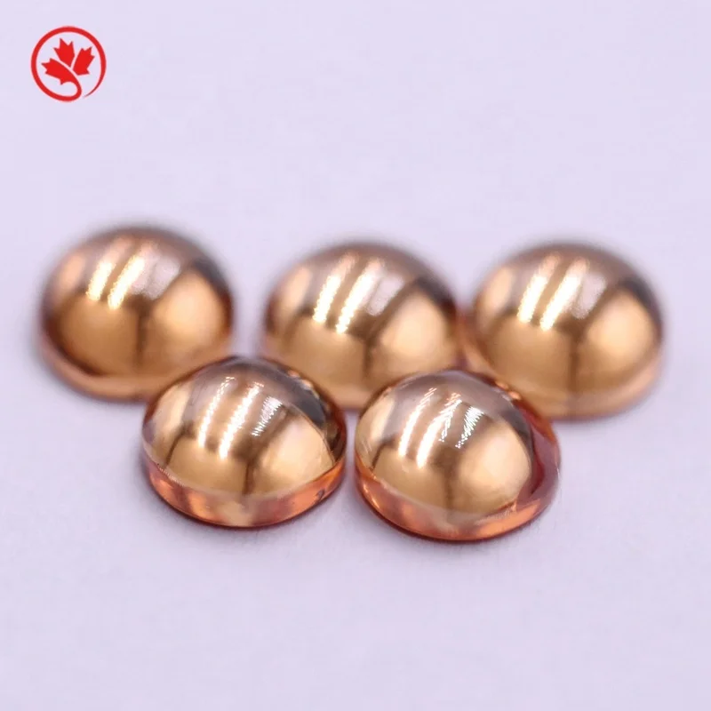

Redleaf Jewelry Best selling champagne cabochon round shape loose zirconia gems