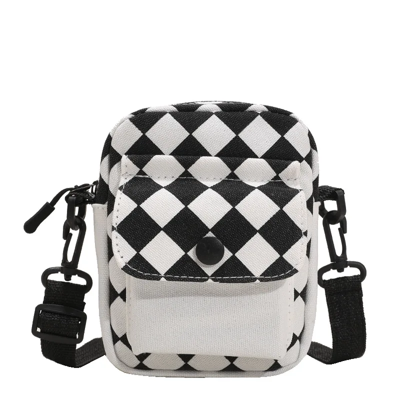 

Large-Capacity Ladies Canvas Shoulder Bag Rhombic Pattern Women Messenger Bags Ladies Tote Bag