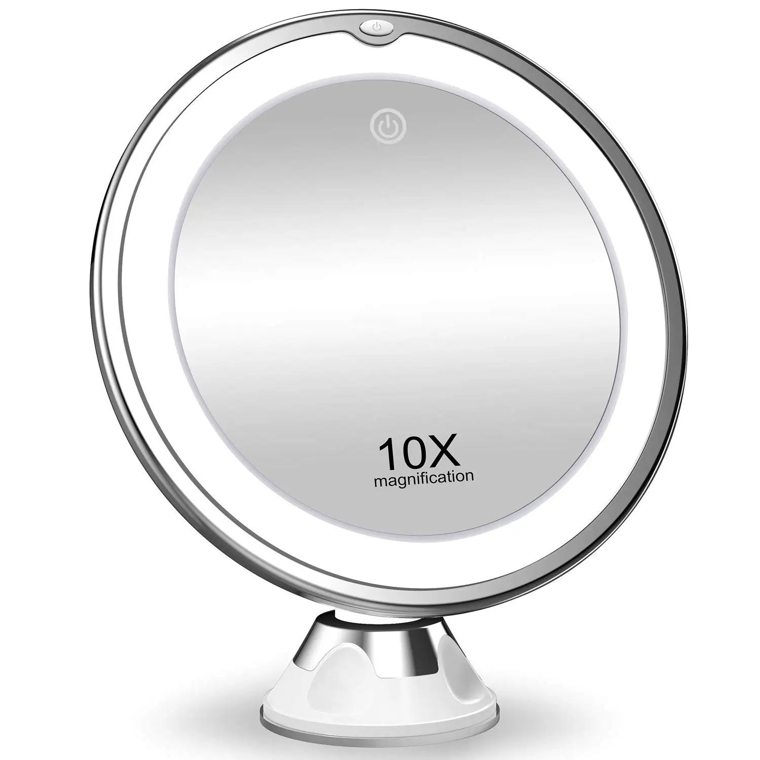 

10X Magnifying Makeup Mirror With Lights, LED Lighted Portable Hand Cosmetic Magnification Light up Mirrors, White