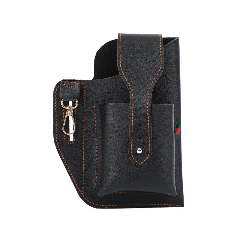 

Leather Sports Phone case mobile phone pockets multi-function PU factory wholesale waist belt bag for men, Black brown