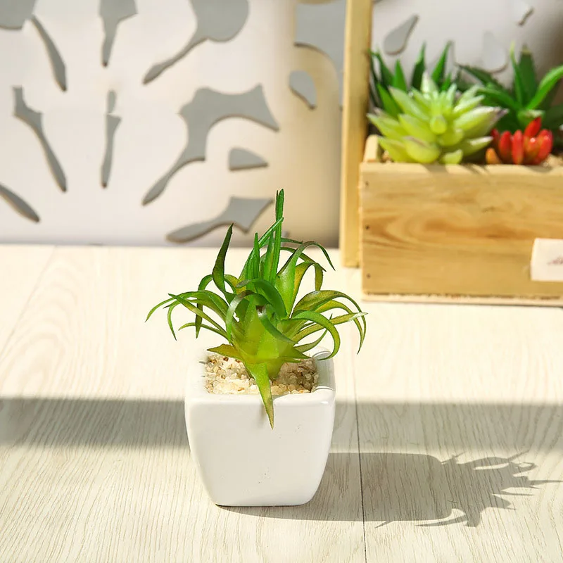 

2021 Indoor Ceramic Plantas Artificiales Suculentas Artificiais Faux Potted Mini Succulent Plant Artificial Flowers And Plants, Customizable