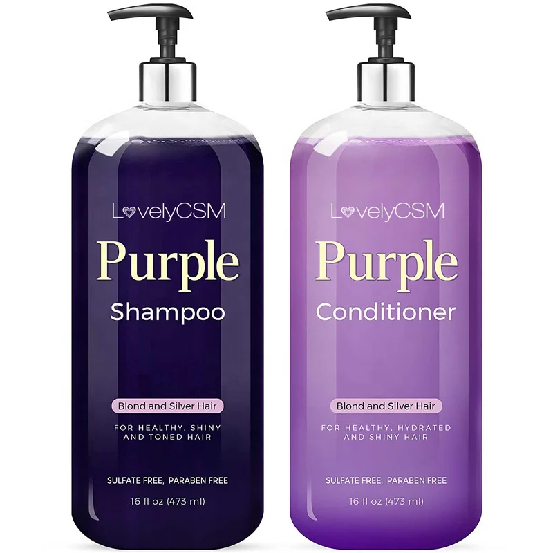 

Wholesale OEM OBM ODM Private label Repairing Anti Brass Silver Hair Loss Shining Purple Shampoo and conditioner for Blond Hair