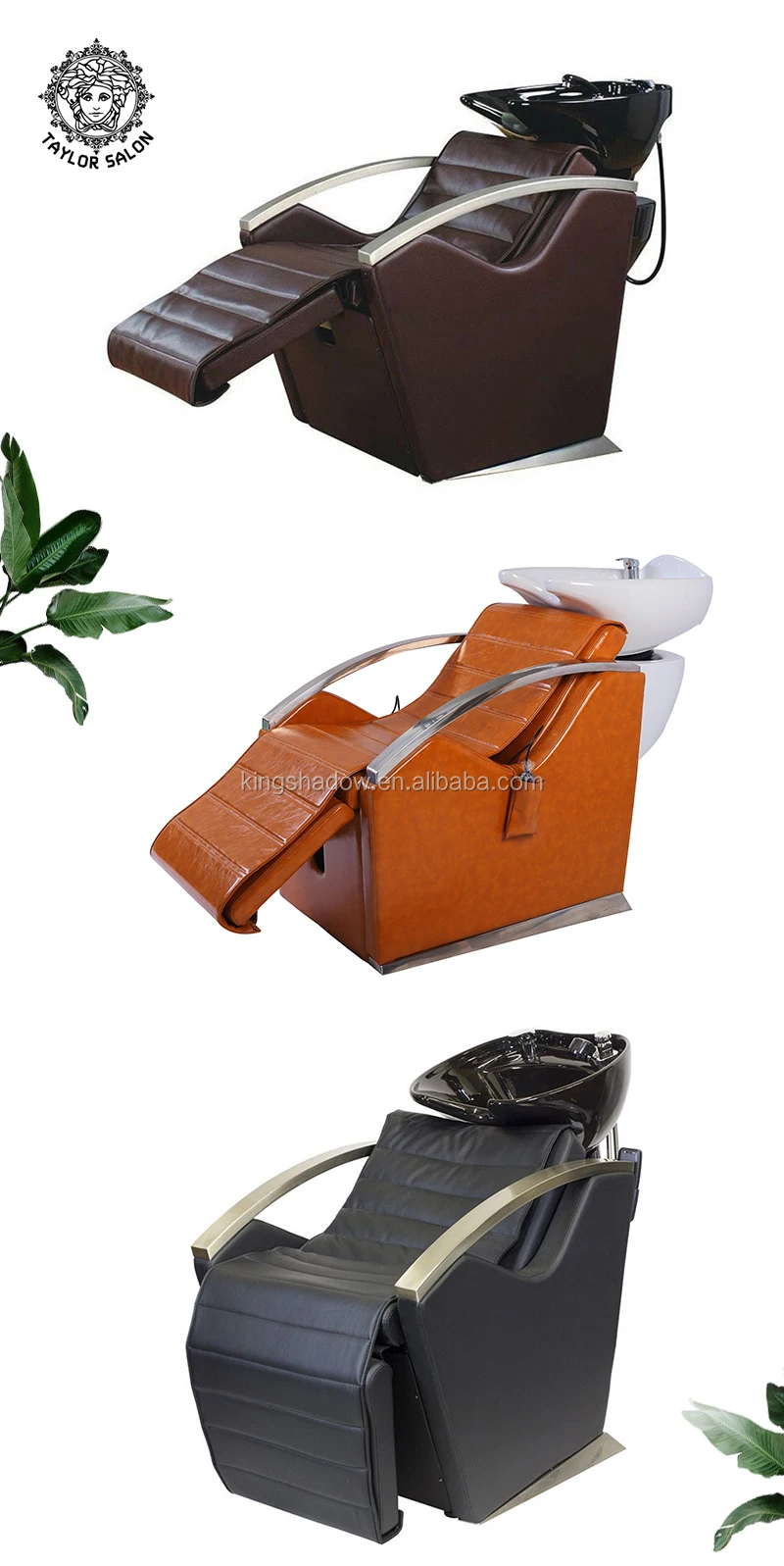 King Shadow Modern Hair Salon Shampoo Bowl Massage Shampoo Chair Salon