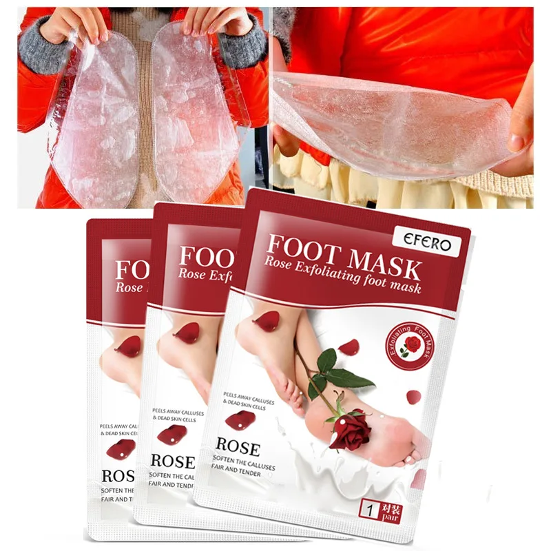 

Efero fashion rose extract foot peel mask exfoliating remove foot dead skin moisturizing foot mask peel