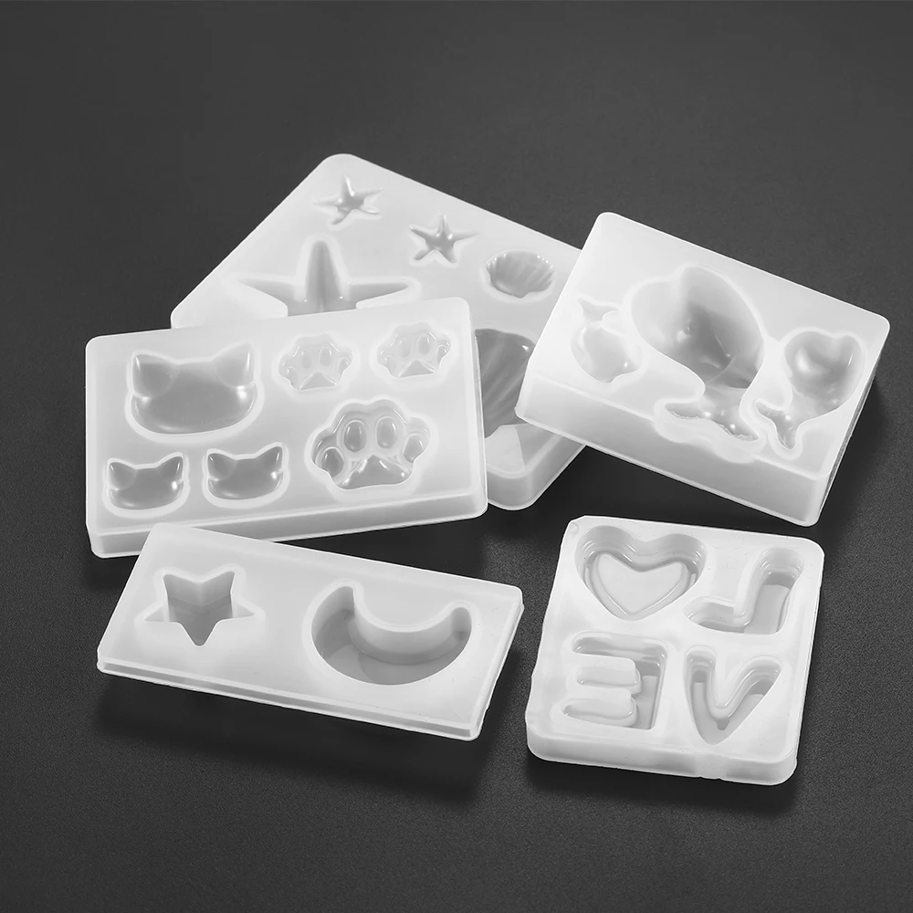 

Silicone mold DIY star moon multi style earrings pendant Shell Cat UV Resin mold Necklace pendant earrings jewelry silicone mold, As shown