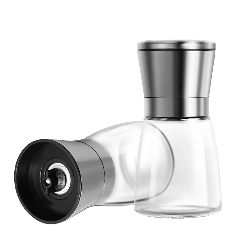 

Fast delivery Adjustable Ceramic Core Bottle Stainless Steel Glass Salt Mill Chili Manual Pepper Grinder, Customized