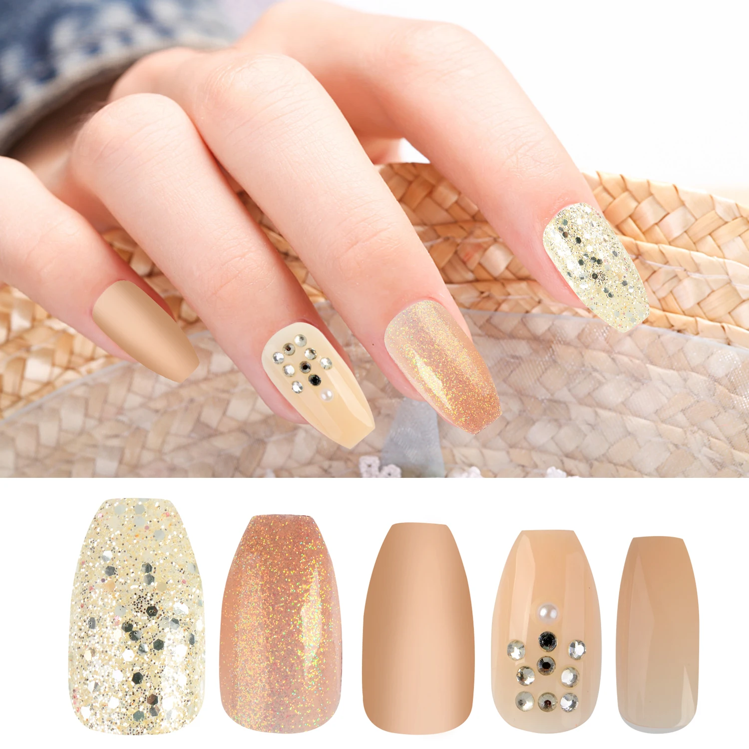 Presson Nail Tips Nail Manufacturer 59 Coffin Shape Matte And Natural