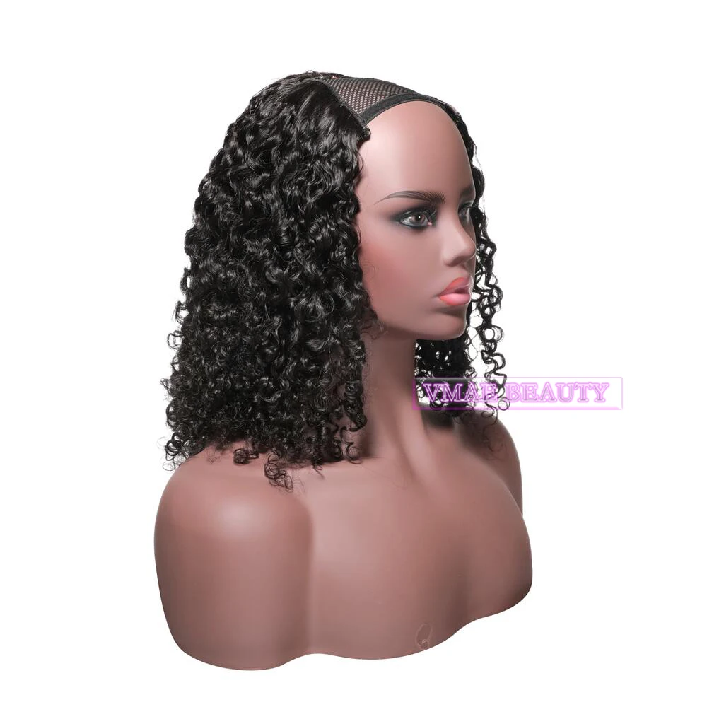

VMAE 11A Indian Hair Remy Virgin 130 Density Afro Kinky Curly Tight Curl Human Hair Wig Soft Lace Front U Part Wig