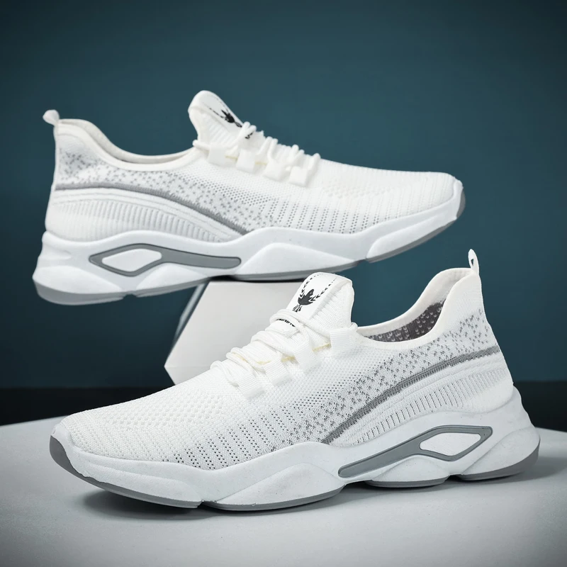 

men's custom logo fashion casual sports walking style shoes other trendy sneakers for men, Black