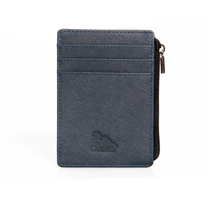 

New Arrival RFID Saffiano Leather Zip Credit Card Holder Case zipper card holder, Can be customized