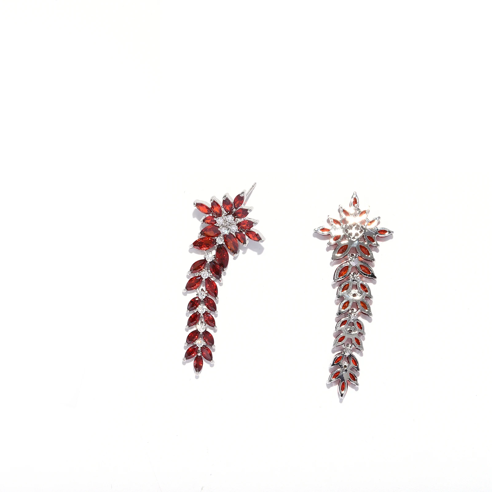 

Red Long Chain Earring Copper Cool Concho Conch Shell Hammered 925 Cone Bead For Earings, As photo