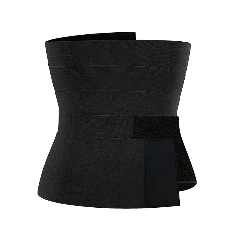 

2022 Hot Sale Gold Quality Flat Shape Body bandage waist slimming corset tummy belly waist wraps shaper, Black