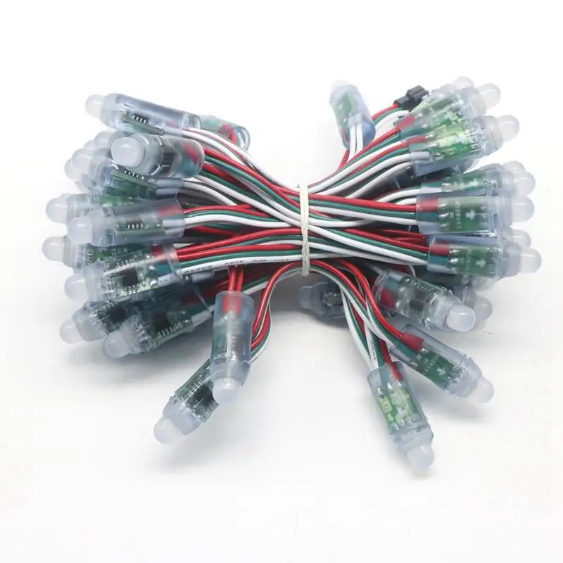 

5V 12mm Full Color RGB WS2811 LED Pixel Module IP68 Waterproof Wire lenght 10cm 15cm 20cm available