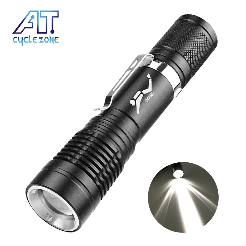 

RTS Submersible Fixed Focus Ipx8 Aluminum Alloy Compact Portable Wrist Rope Convenient Waterproof Flashlight Glare Flashlight, Black