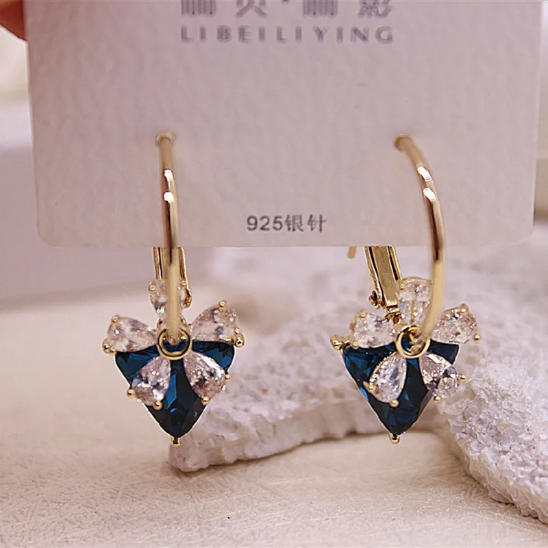 

Best New Charm Earrings Jewelry women Fashion heart Shape Design shiny sterling silver Fashion Earrings, Same as picture