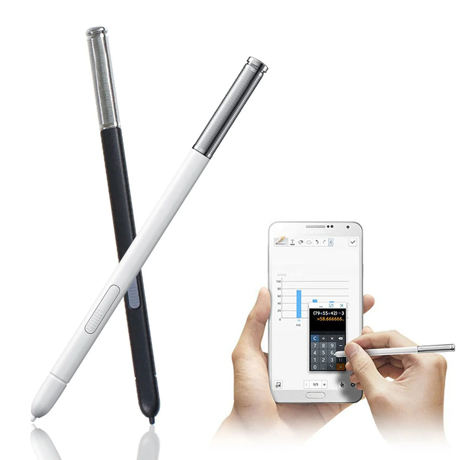 

Original Replacement Pencil Touch Stylus S Pen for Samsung Galaxy Note 10.1 P600 P601 P605 P900, Black white