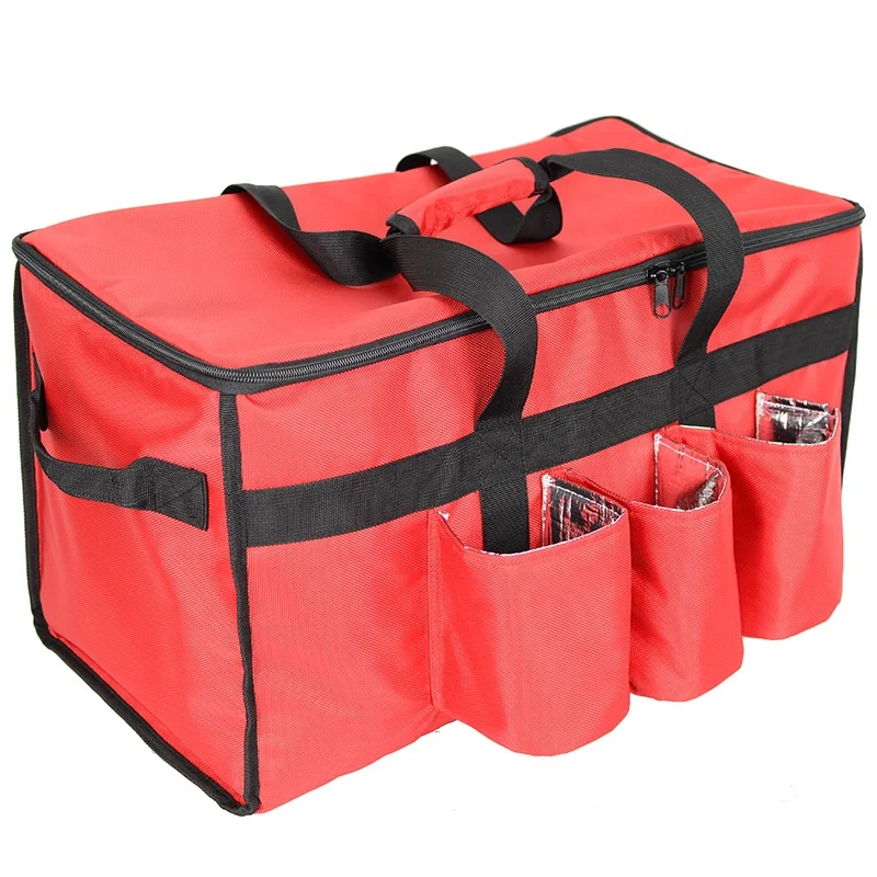 

Insulated Food Delivery Bag with Cup Holders Great for Beverages and Catering, Red ,black or custom