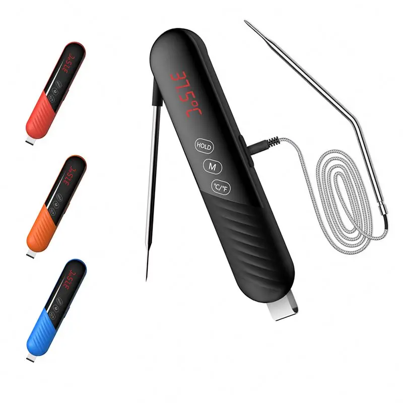

stainless steel probe food thermometer ,NAYtd digital food grade thermometer, Black/white/red/orange/blue