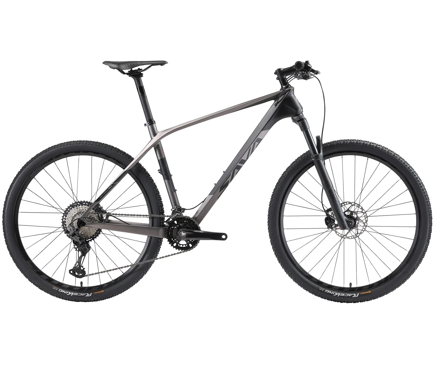 

SAVA DECK8.2 Adult 27.5/29 Inch Carbon Bicycle Mountain Bike Carbon MTB with Double Disc Brake 2*12 Speeds, Black red/black grey