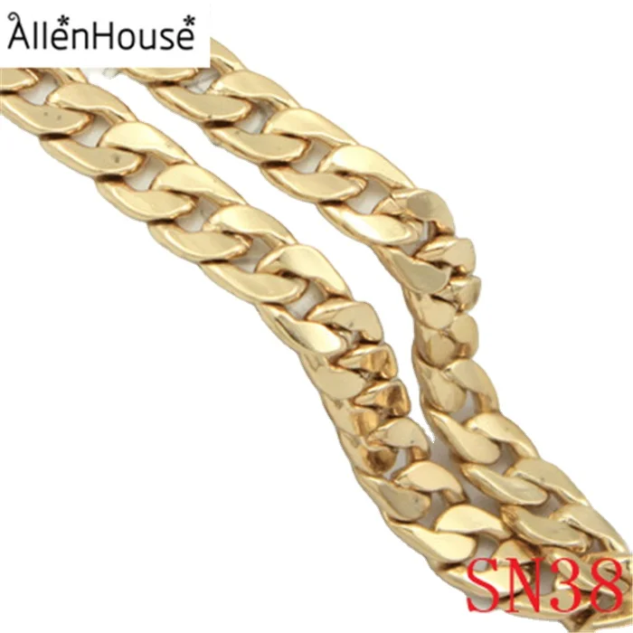 

dongguan factory supply custom size Curb Cuban Link Chain Gold Plated /Silver Color/ Black Necklace copper Chain Men, Silver/gold/rose gold/black/bronze