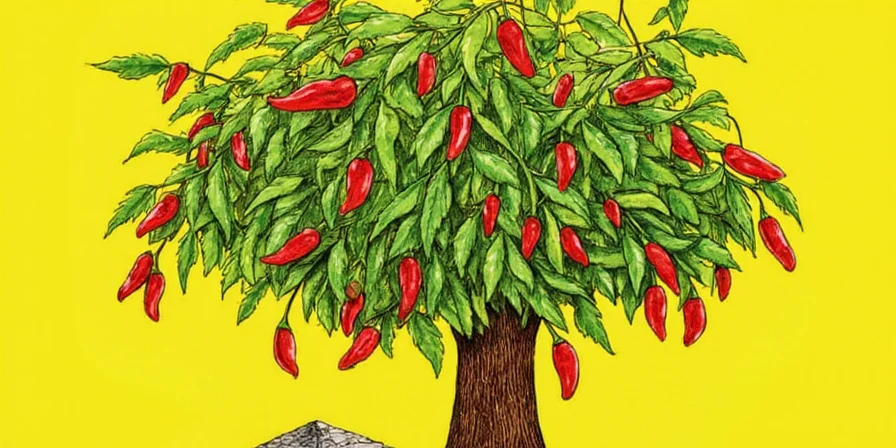 A homemade hot sauce made from tree chilies