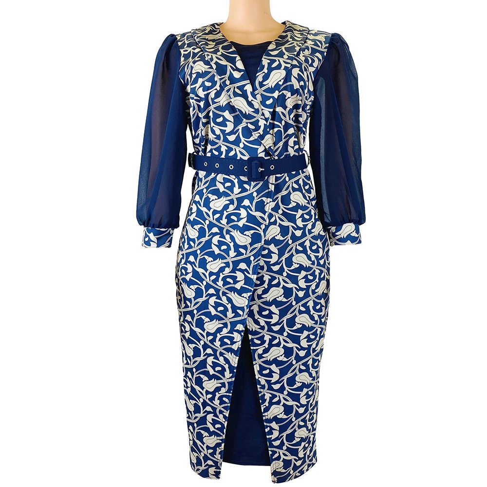 

spring autumn long sleeve printed Elegant Ladies Dress Streetwear Patchwork Office Dress Plus size Bodycon Dress, Customized color