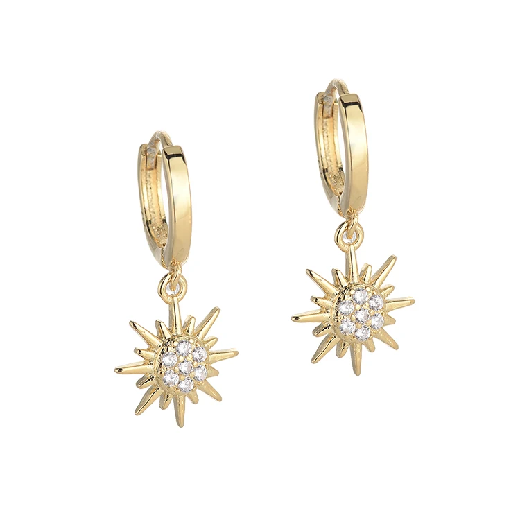 

2021 NEW Earrings High Quality 925 SILVER sunflower earring for Women Jewelry Gift