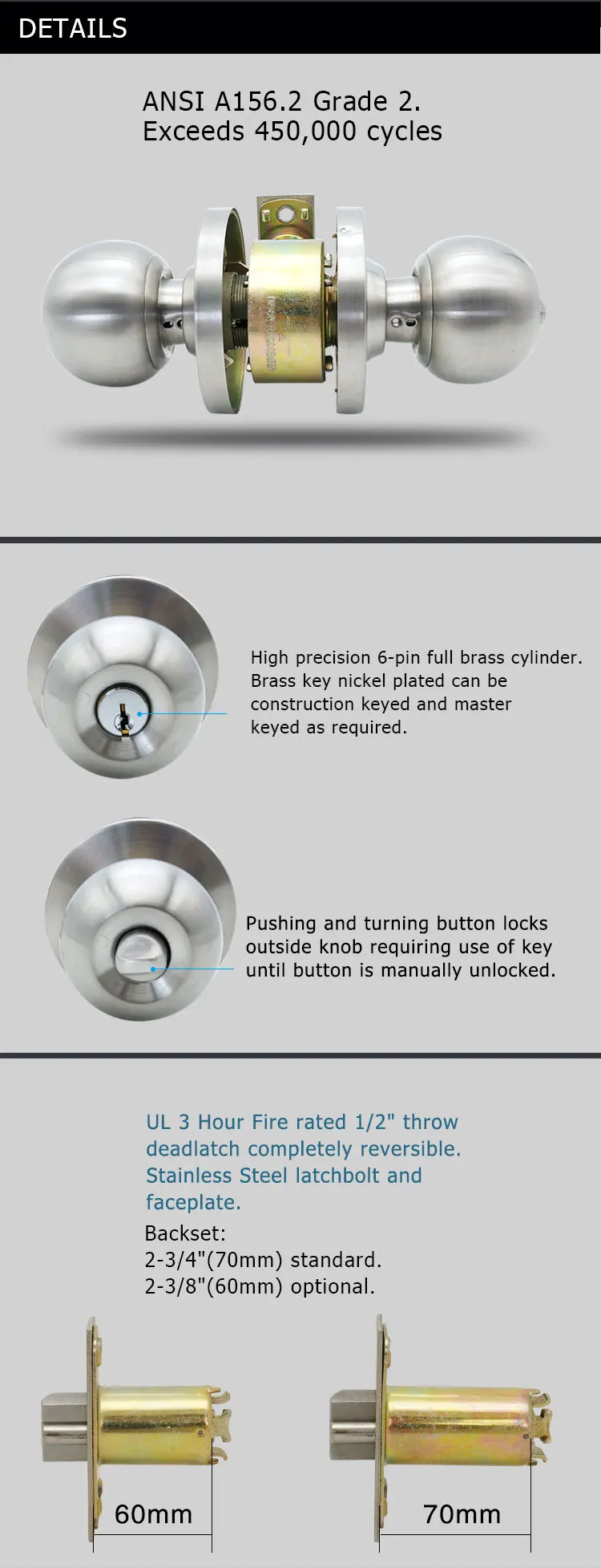 grade 2 door lock
