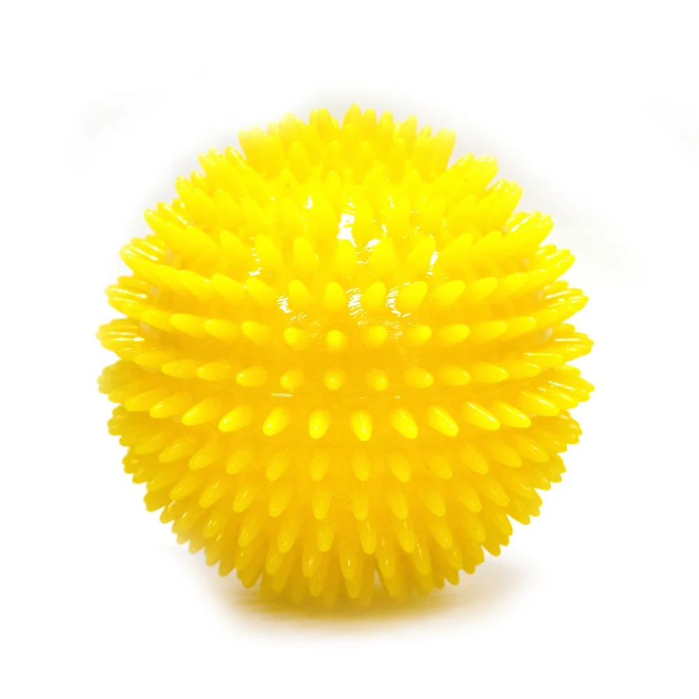 

Bright Color Soft TPR Thorn Pet Kitten Chew Supplies Playing Squeaking Voice Activated Dog Spike Ball toys