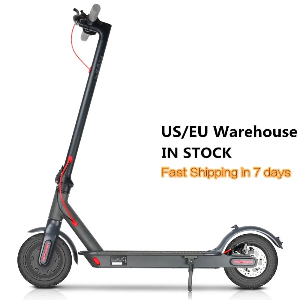 

Electric Scooter 7.8Ah 25KM Range 350W Power Sport Foldable With Smart App/LED Display EU/US IN STOCK Fast Shipping, Gray & black