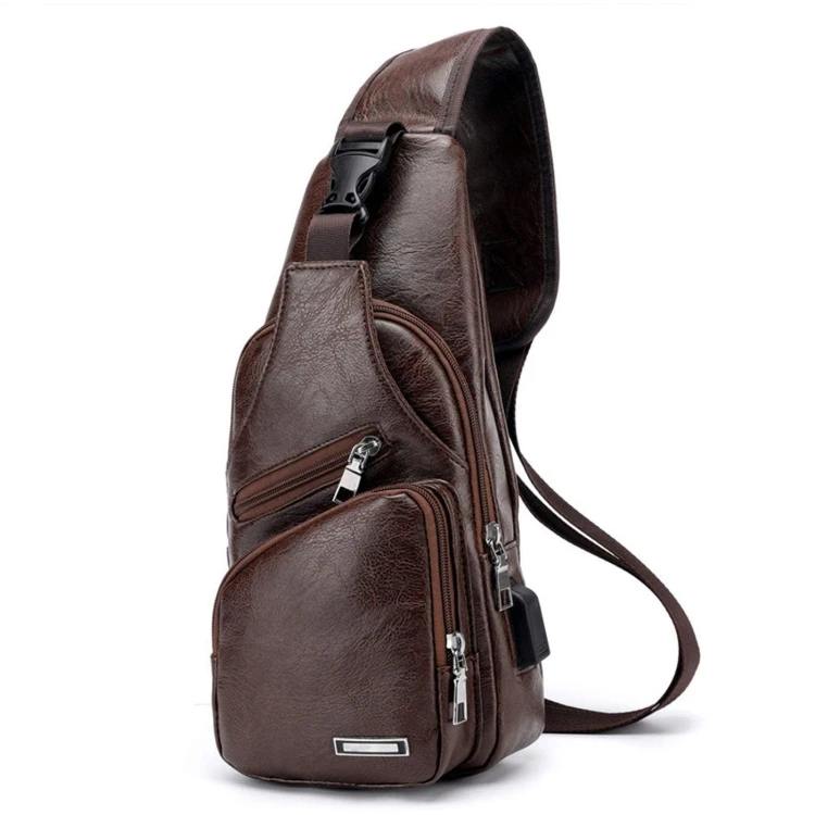 

High Quality Waterproof Leisure PU Leather Single Shoulder Bag Men Chest Bag
