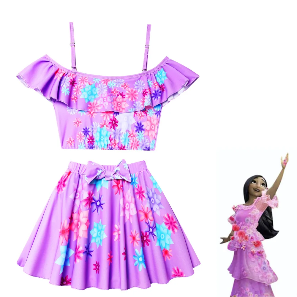 

Kids Swimsuit 2pcs Magic Full House Encanto One Shoulder 20222