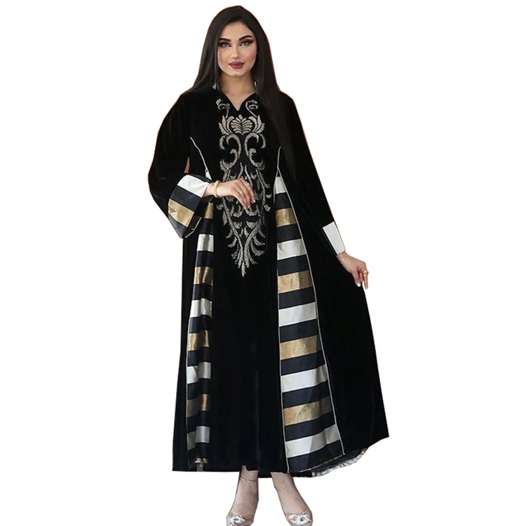 

Muslim Long Robe Maxi Dress Women Ladies Middle East Arab Dubai Embroidery Fashion Moroccan Abaya