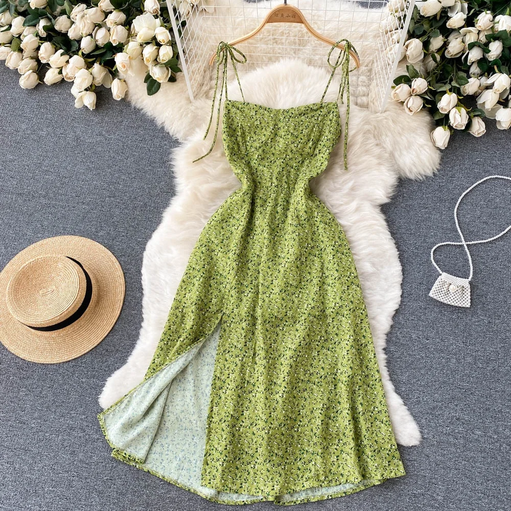 

Summer Dnew French Tea Break Long A-Line Slip Dress