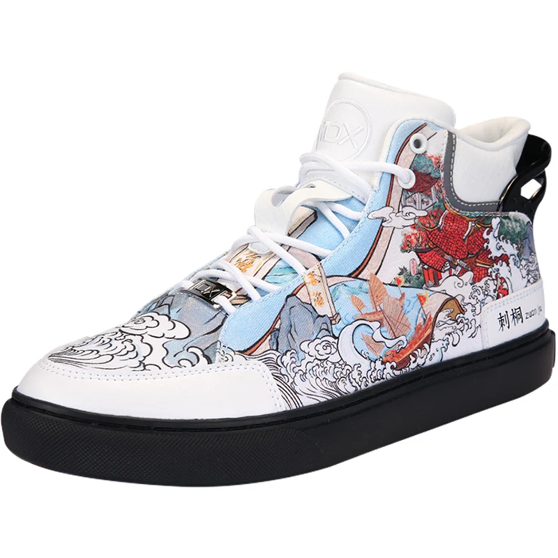 

2021 IDX fashion casual microfiber leather graffiti shoes custom shoe manufacturers