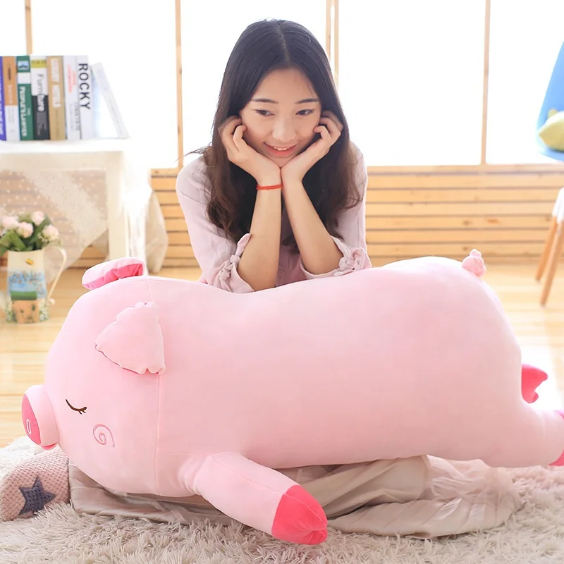 Best Selling Fashion 40/60/80/100cm Cute Stuffed Plush Pink Pig Toy For