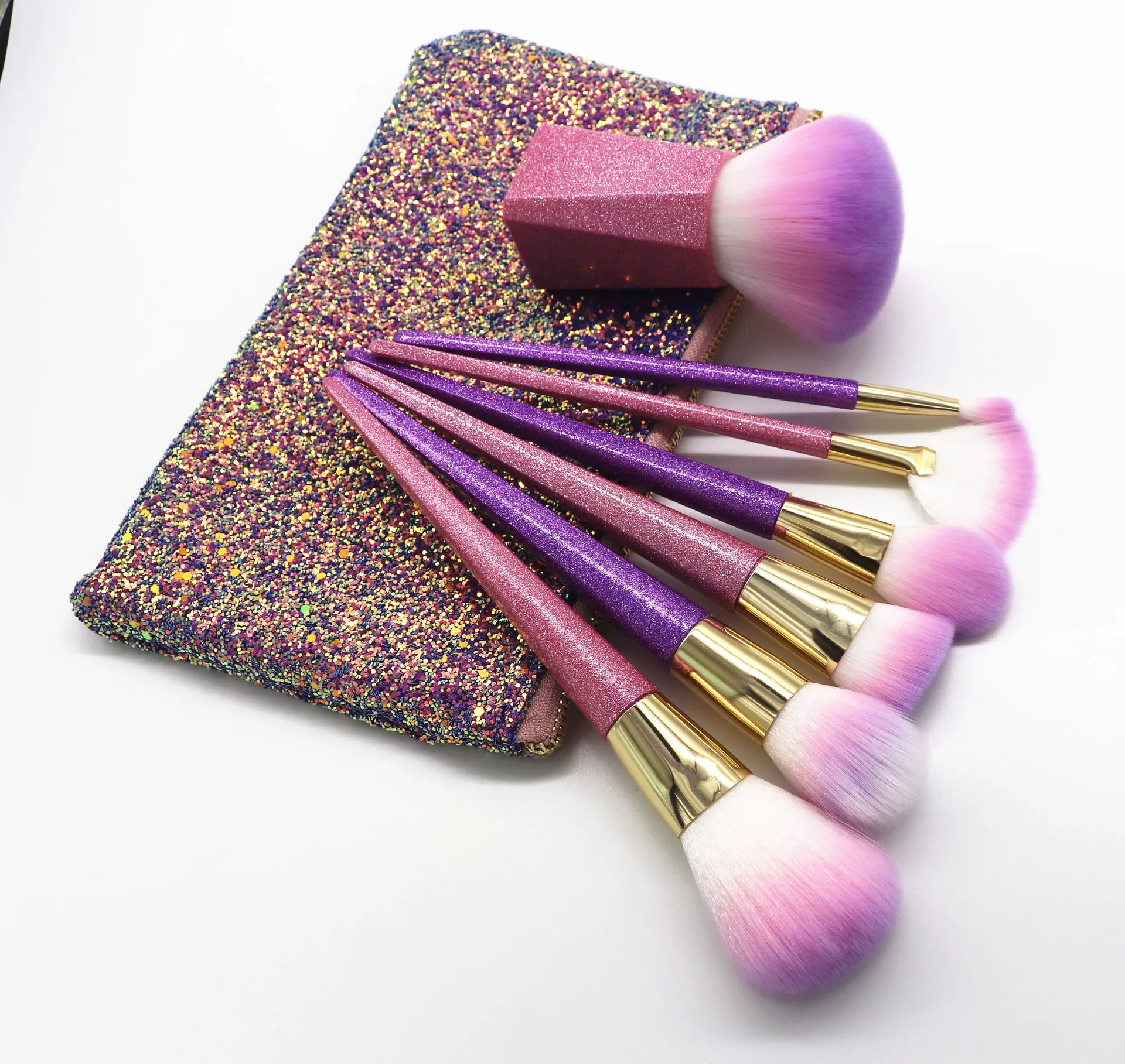 

7 Sets custom vegan makeup brushes purple makeup brush set brushes makeup professional custom