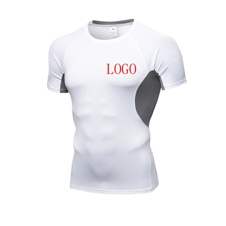 

Custom design logo quick-drying wicking fitness tights sportswear T-shirt tops stretch short-sleeved sport T-shirt