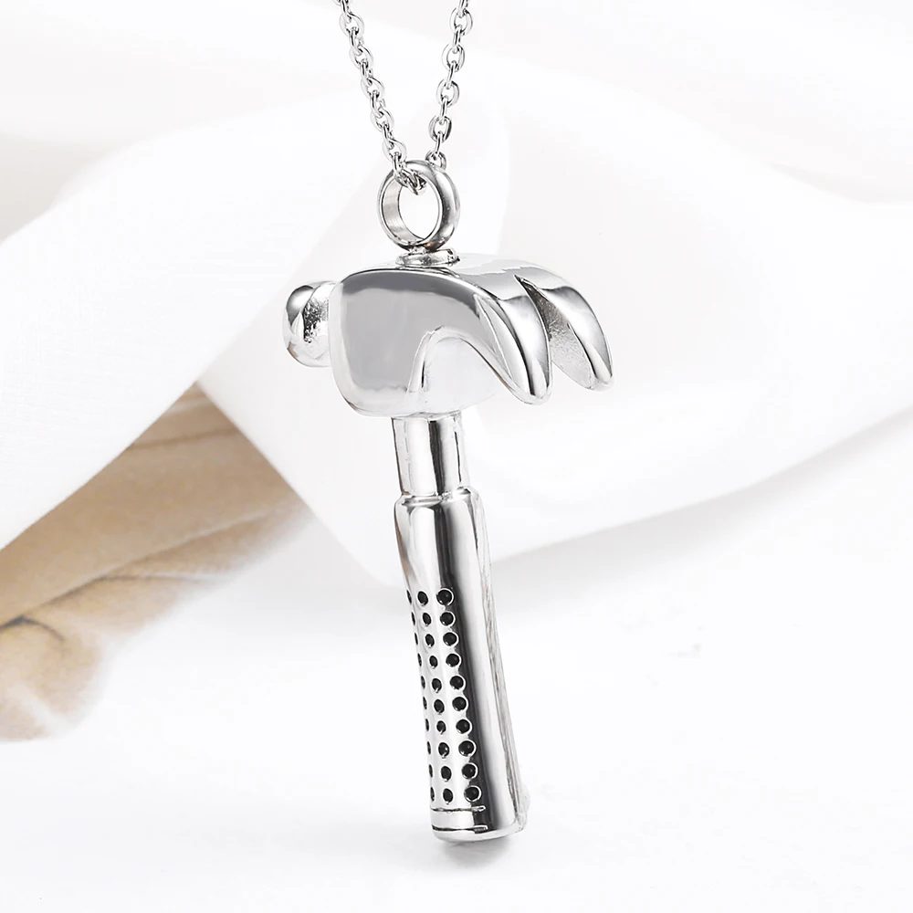 

Commemorative Urn Pet Cremation Ashes Perfume Bottle Jewelry Series Hammer Necklace For Cats Dogs