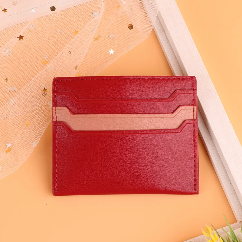

RTS20022-2020 fancy design brand lady women girl pu leather card holder in stock wallet fashion factory price credit card holder, Red, various colors available