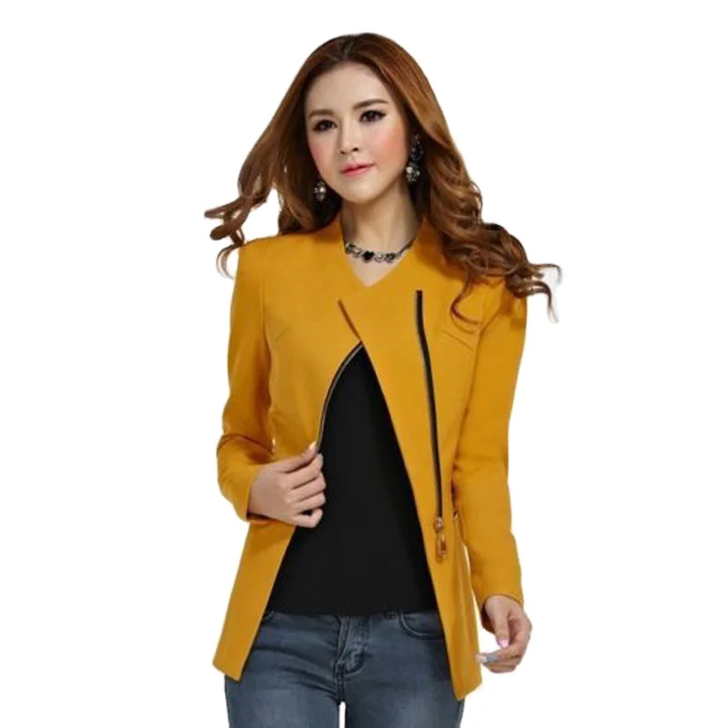 

Spring and autumn solid color one buckle small suit jacket female Korean Slim long section of the long-sleeved suit tide
