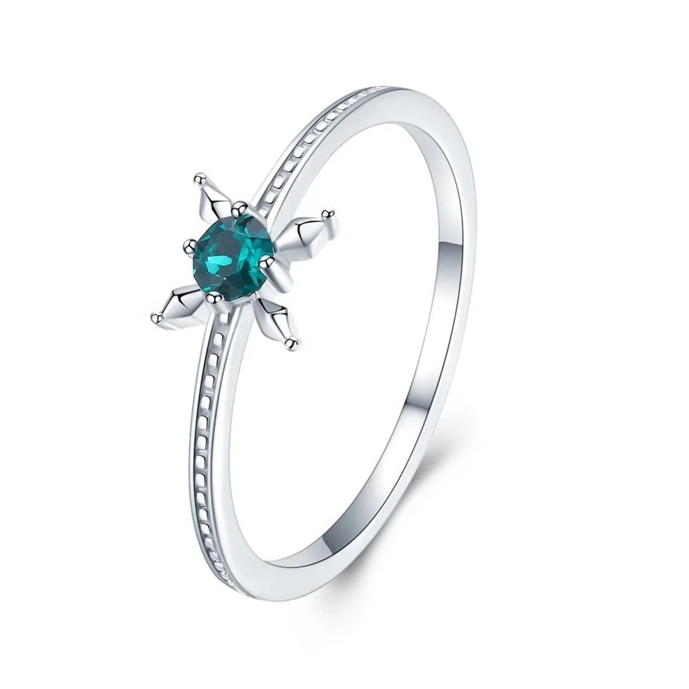 

PUSHI Simple sterling silver 925 ladies crystal ring